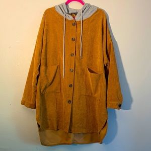 Oversized Corduroy Hooded Jacket